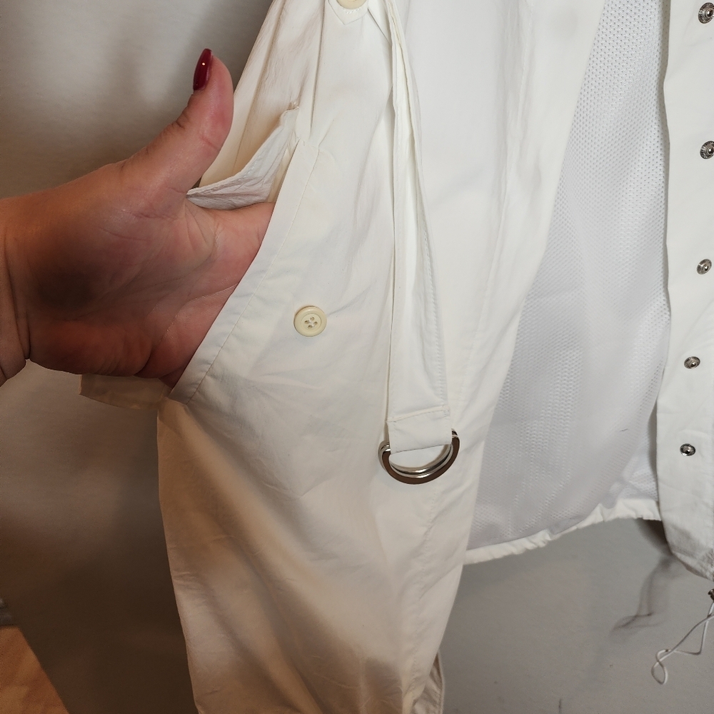 Theory Cinch Hem Button Front White Sleeveless Dr… - image 3